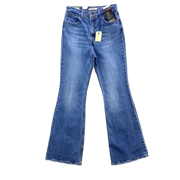 Levi's 70's High Flare Jeans Women 28x32 Blue Big E Distressed American Denim - Picture 1 of 14